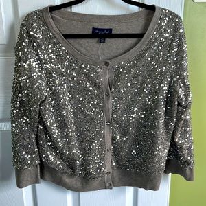 Silver Sparkly 3/4 length sleeve cardigan